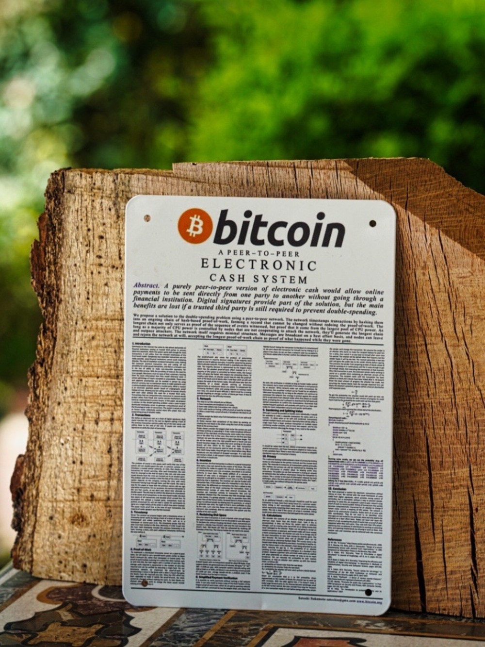 Bitcoin Whitepaper Metal Sign / Wall Art Poster
